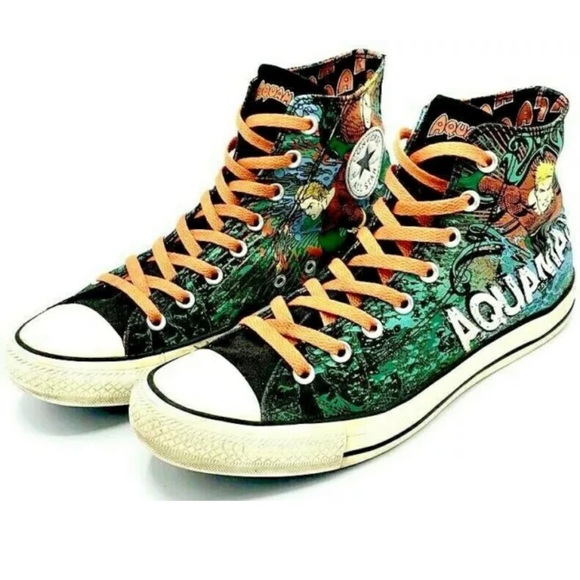 RARE Converse All Star Chuck Taylor Aquaman DC Shoes Men's size 9 Women's 11 - Picture 5 of 12